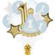 Premium Little Mister One-derful 1st Birthday Foil Balloon Bouquet with Balloon Weight, 13pc
